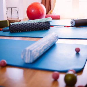 Color Mats Balls Body Flossing set up